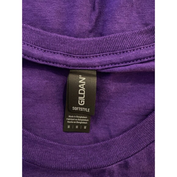 Gildan Hockey T Shirt NEW  Purple  Men’s Medium “Straight Outta The Penalty Box” - Picture 4 of 7